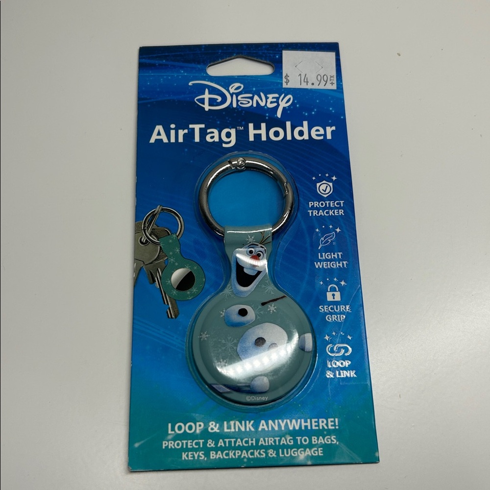 Disney Blue AirTag Holder with Olaf Design